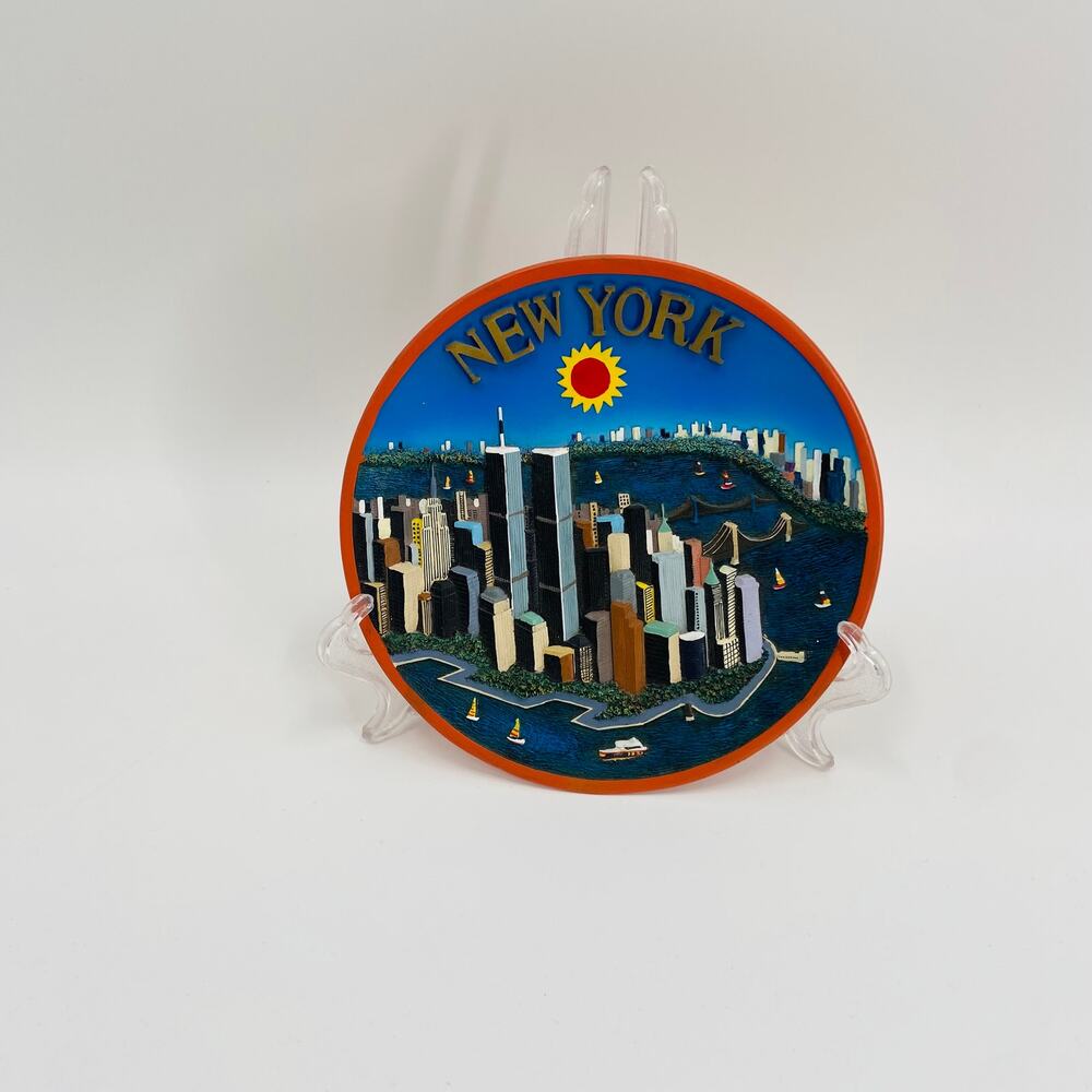 NYC World Trade Center 3D Collector Plate with Stand